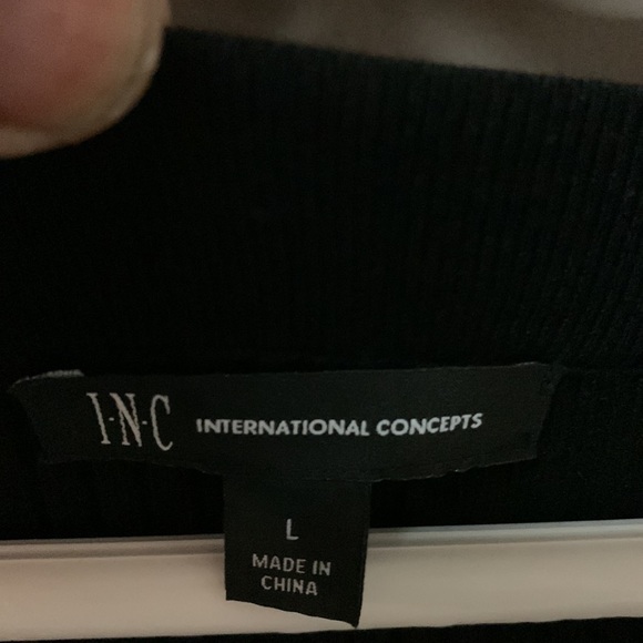 INC BLACK KNIT TOP WITH GOLD STUDS - Picture 2 of 4